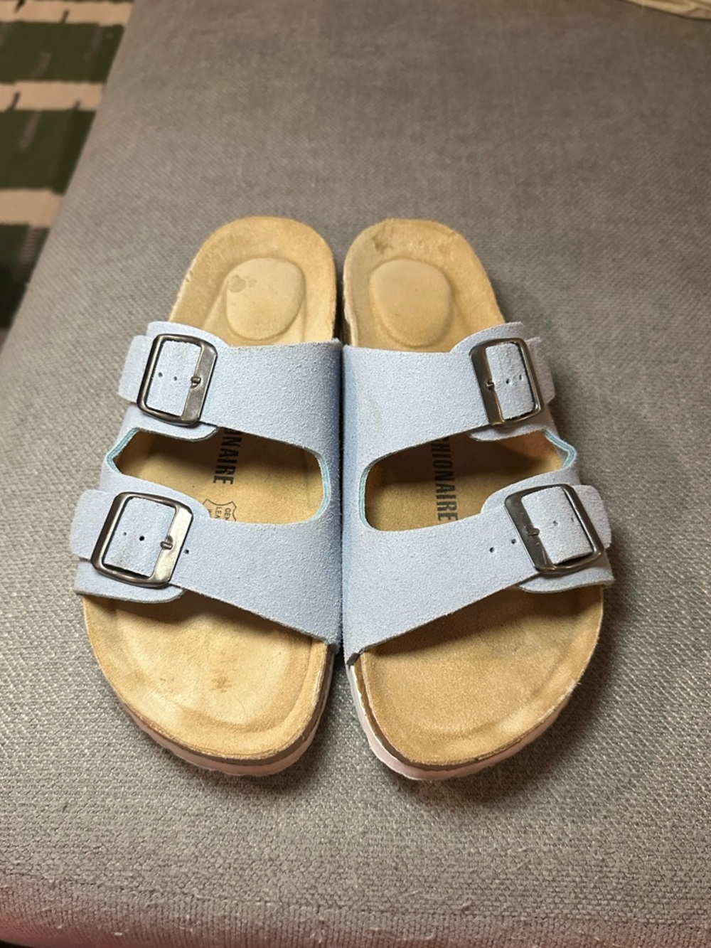 Light Blue Double-Buckle Sandals